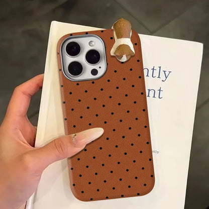 Cute Wave Point Dot 3D Doll Compatible Phone Case