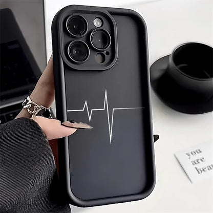 Line Soft Silicone Shockproof Matte Cover Phone Case