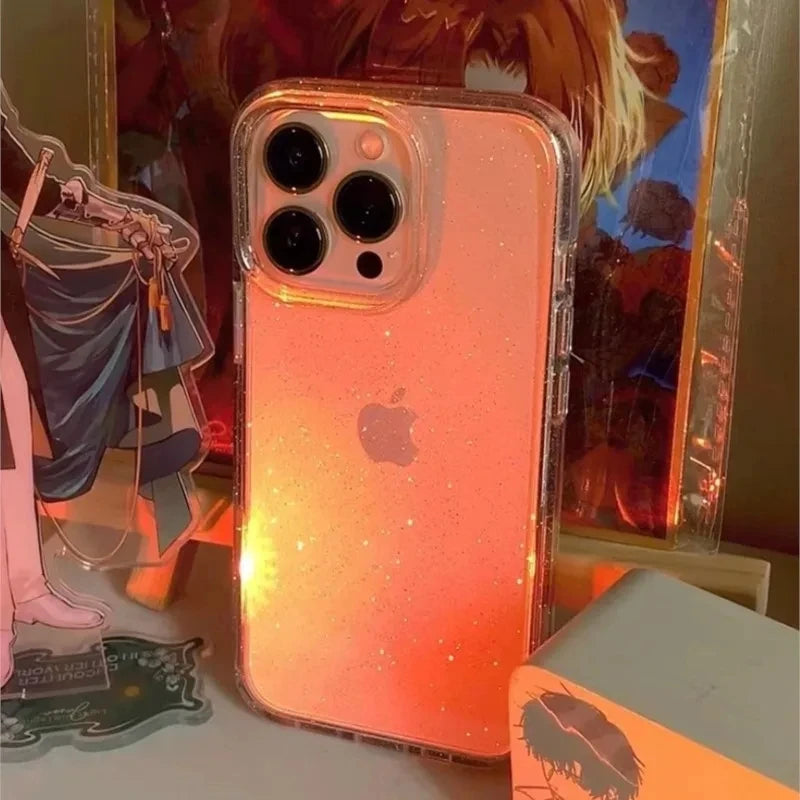 Elegant Glitter Clear Cases – Shockproof & Soft Silicone Cover for iPhone