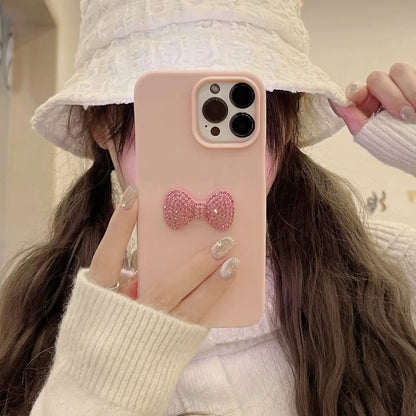 Luxury Bling Rhinestone Bow Pink Phone Case