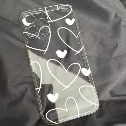 Love Heart Soft Clear Simple lines Cover Phone Case