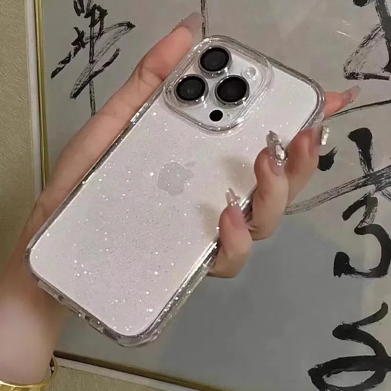Elegant Glitter Clear Cases – Shockproof & Soft Silicone Cover for iPhone