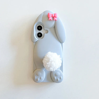 Cute Cartoon Benny Rabbit Hairball Tail Holder Phone Case