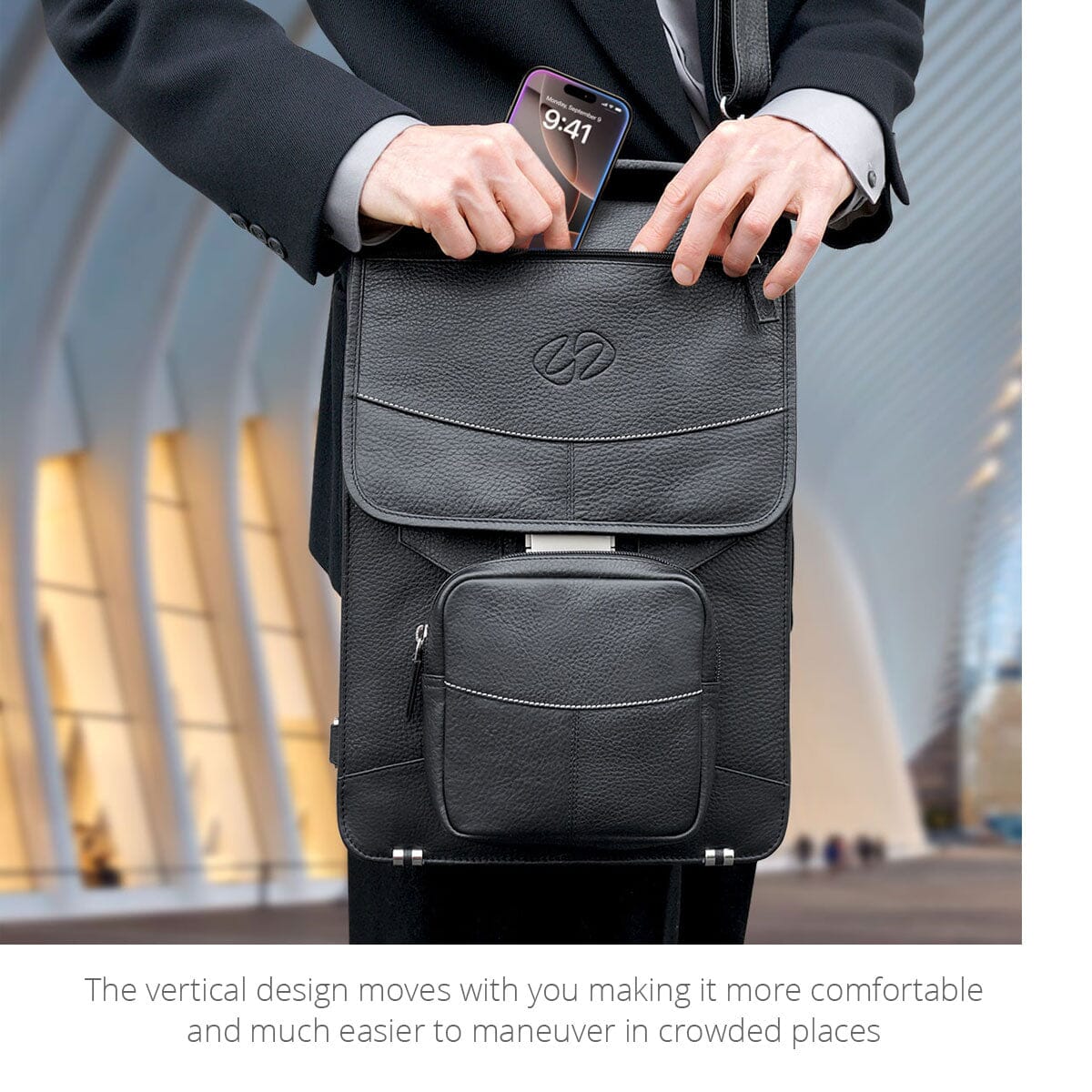 Premium Leather Briefcase Backpack