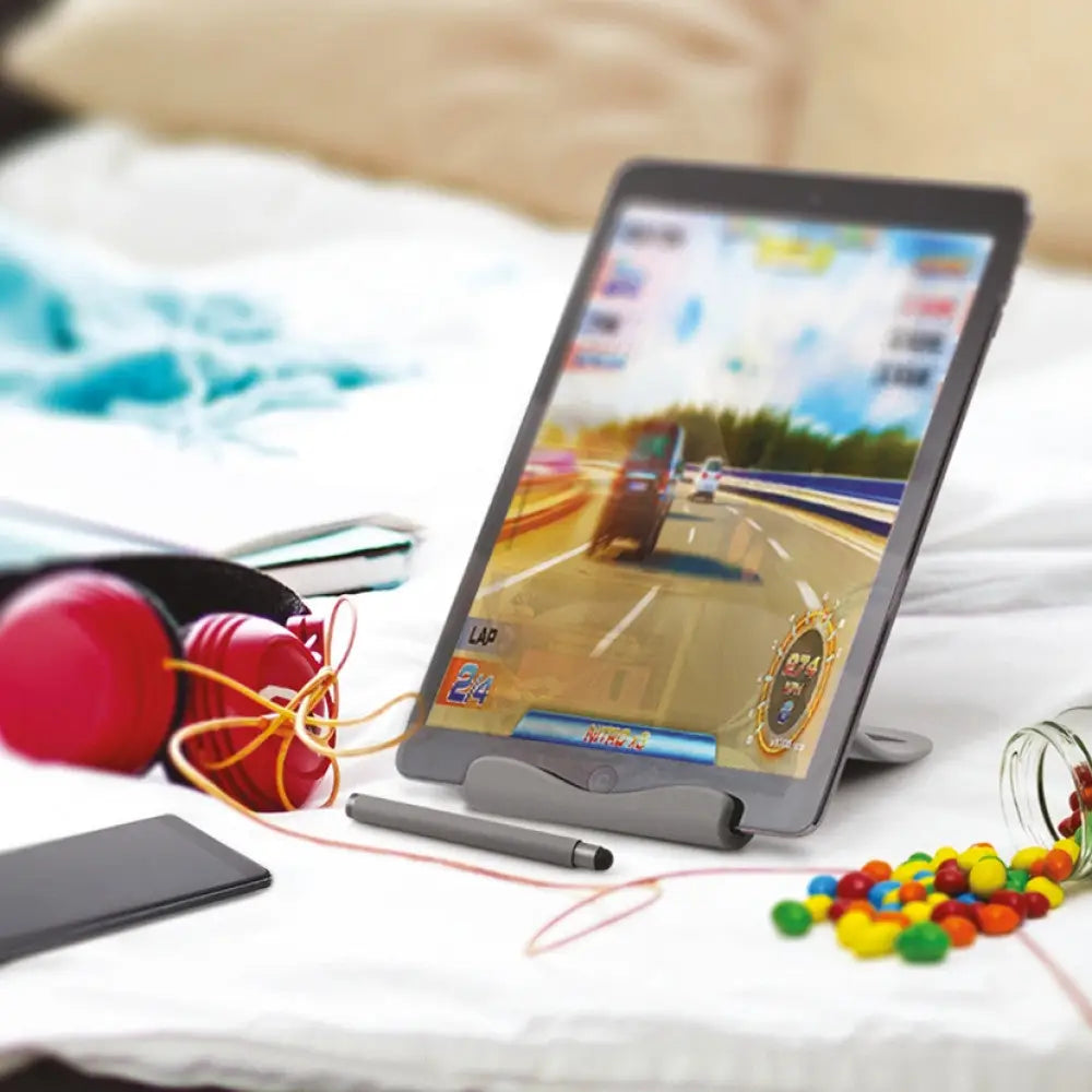 The Handy Tablet Stand with Stylus - Gray