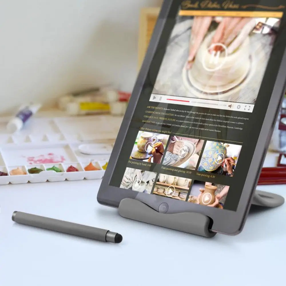 The Handy Tablet Stand with Stylus - Gray